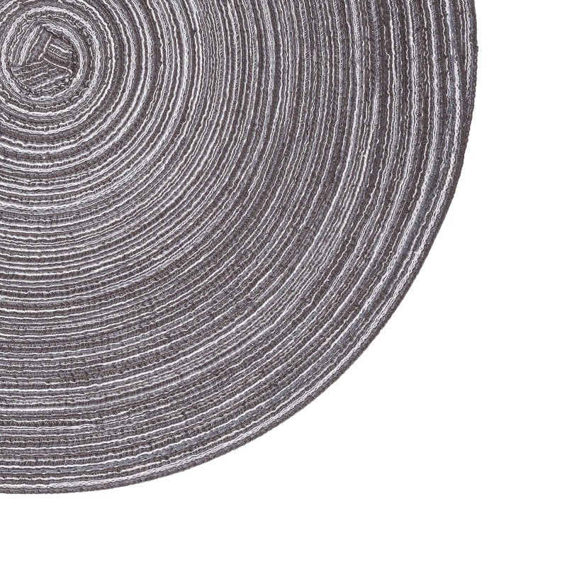 SHACOS Round Braided Placemats Set of 8 Round Table Mats for Dining Tables Non Slip Washable (Black Grey, 8) - Image 4